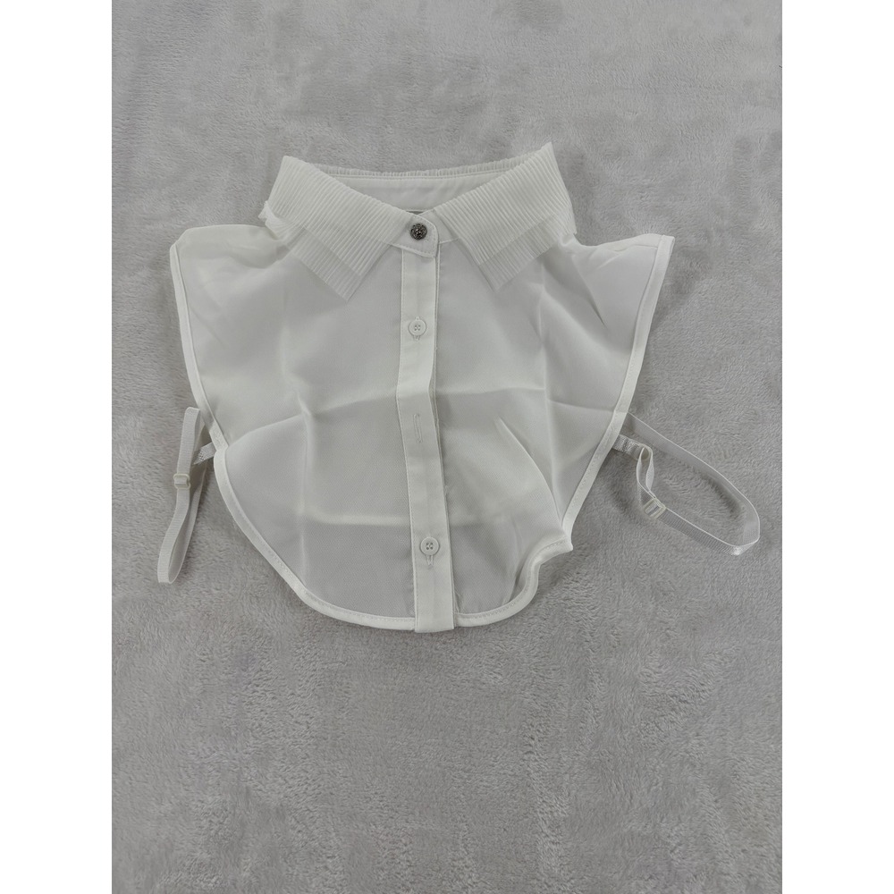 Unbranded Dickey Detachable Fake Collar OS White Pleated Rhinestone Button NEW